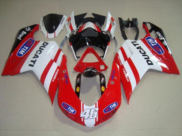 Carénage Ducati 848 1098 1198 2007-2014 - Rouge Blanc 46