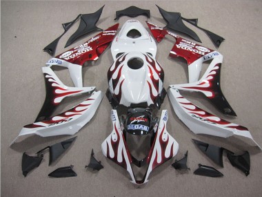 Carénage Honda CBR 1000 RR 2004-2005 - Blanc Rouge Flamme Requin