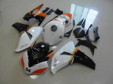 Carénage Honda CBR 1000 RR 2008-2011 - Blanc et Noir et Orange Courses