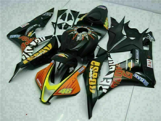 Carénage Honda CBR 600 RR 2007-2008 - Noir Jaune Repsol 46