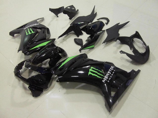 Carénage Kawasaki ZX 250R 2008-2012 - Noir Vert Monster Énergie