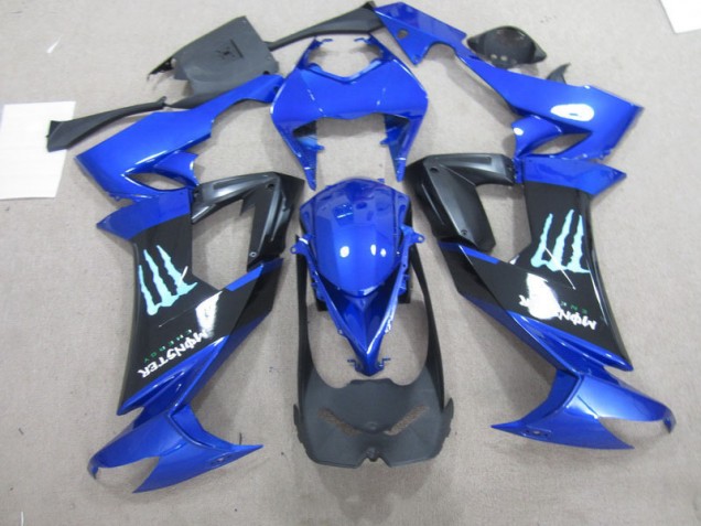 Carénage Kawasaki ZX10R 2008-2010 - Noir Bleu Monster