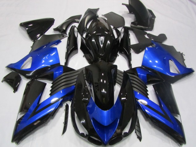 Carénage Kawasaki ZX14R ZZR 1400 2006-2011 - Noir Bleu