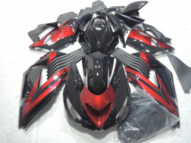 Carénage Kawasaki ZX14R ZZR 1400 2006-2011 - Noir Rouge