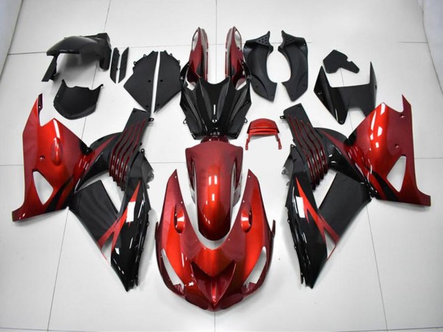 Carénage Kawasaki ZX14R ZZR 1400 2006-2011 - Rouge Noir