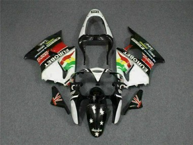 Carénage Kawasaki ZX6R 2000-2002 - Noir Blanc Eurobet