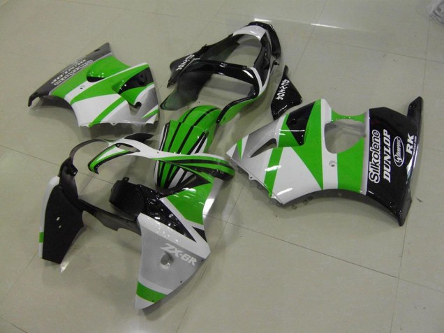 Carénage Kawasaki ZX6R 2000-2002 - Vert Blanc Bande