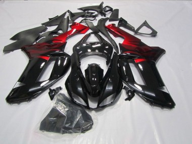 Carénage Kawasaki ZX6R 2007-2008 - Noir Rouge