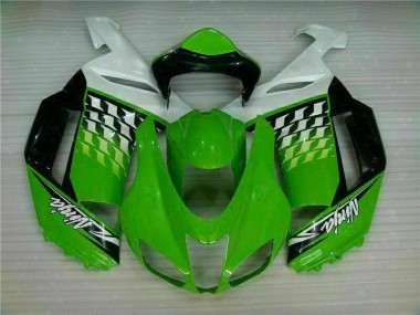 Carénage Kawasaki ZX6R 2007-2008 - Vert Blanc Ninja