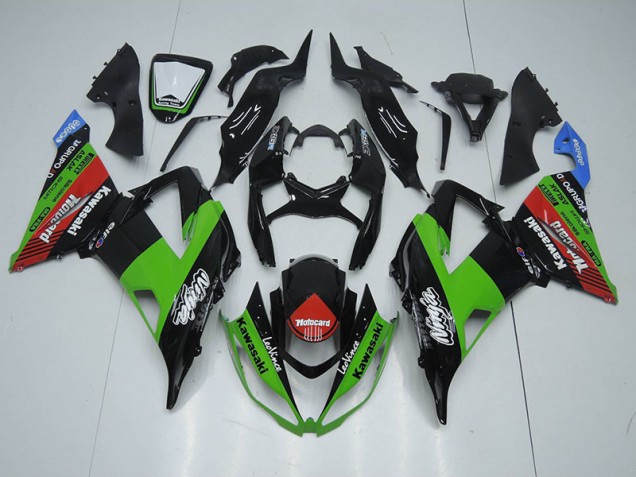 Carénage Kawasaki ZX6R 2013-2018 - Noir Vert Rouge card