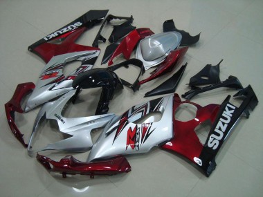 Carénage Suzuki GSXR 1000 K5 2005-2006 - Argent Rouge