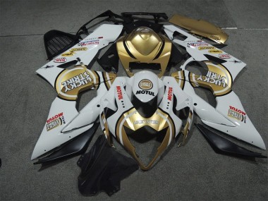 Carénage Suzuki GSXR 1000 K5 2005-2006 - Blanc Or Lucky Strike Motul