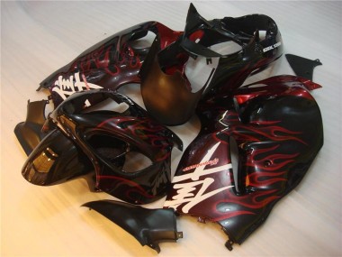 Carénage Suzuki GSXR 1300 Hayabusa 1996-2007 - Noir Rouge Flamme