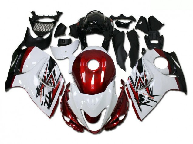 Carénage Suzuki GSXR 1300 Hayabusa 2008-2019 - Blanc Rouge