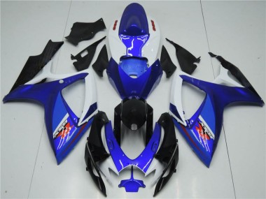 Carénage Suzuki GSXR 600 / 750 K6 2006-2007 - Blanc Bleu