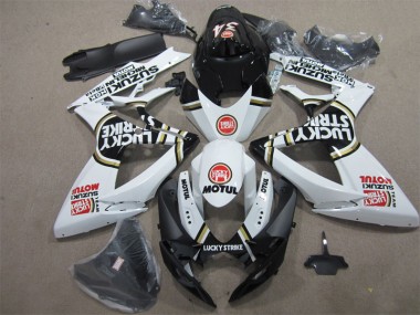 Carénage Suzuki GSXR 600 K6 2006-2007 - Noir Blanc Lucky Strike Motul