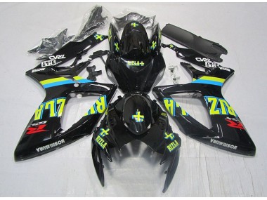 Carénage Suzuki GSXR 600 K6 2006-2007 - Noir Jaune Rizla