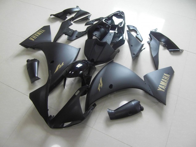 Carénage Yamaha R1 2012-2014 - Noir Mat Or Décalque