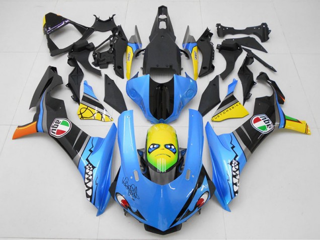 Carénage Yamaha R1 2015-2019 - Bleu Jaune Requin