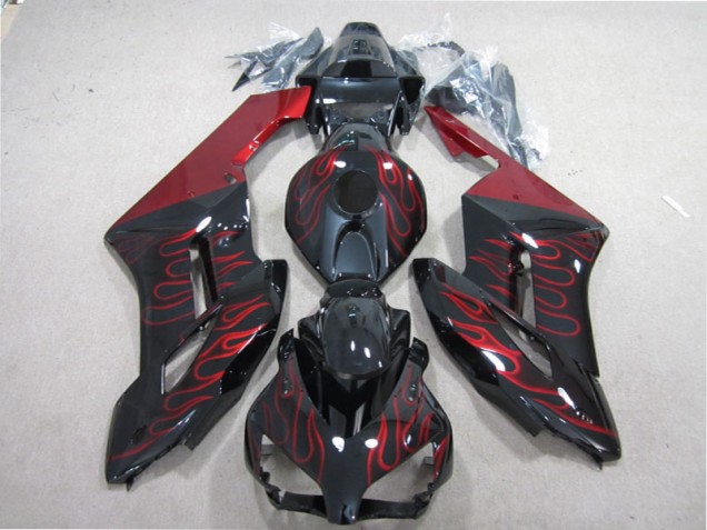 Carénages Honda CBR 1000 RR 2004-2005 - Noir Rouge Flamme