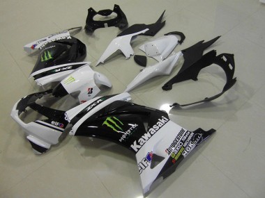 Carénages Kawasaki ZX 250R 2008-2012 - Noir Blanc Monster