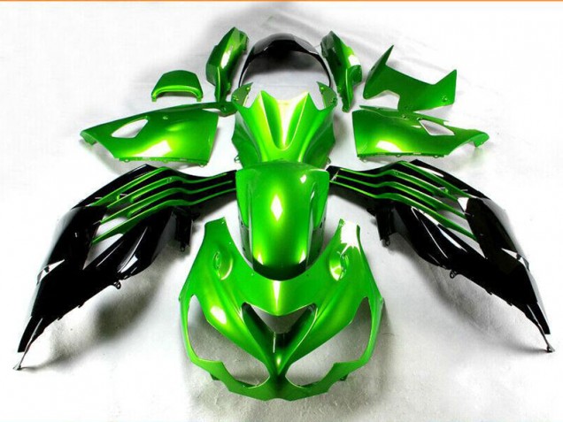 Carénages Kawasaki ZX14R ZZR 1400 2012-2021 - Noir Vert