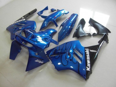 Carénages Kawasaki ZX9R 1994-1997 - Bleu Noir Flamme